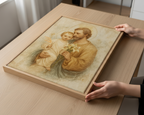 Saint Joseph with Child Jesus wall Art, Fathers Faith Gift, Catholic Home Decor, Holygraceart