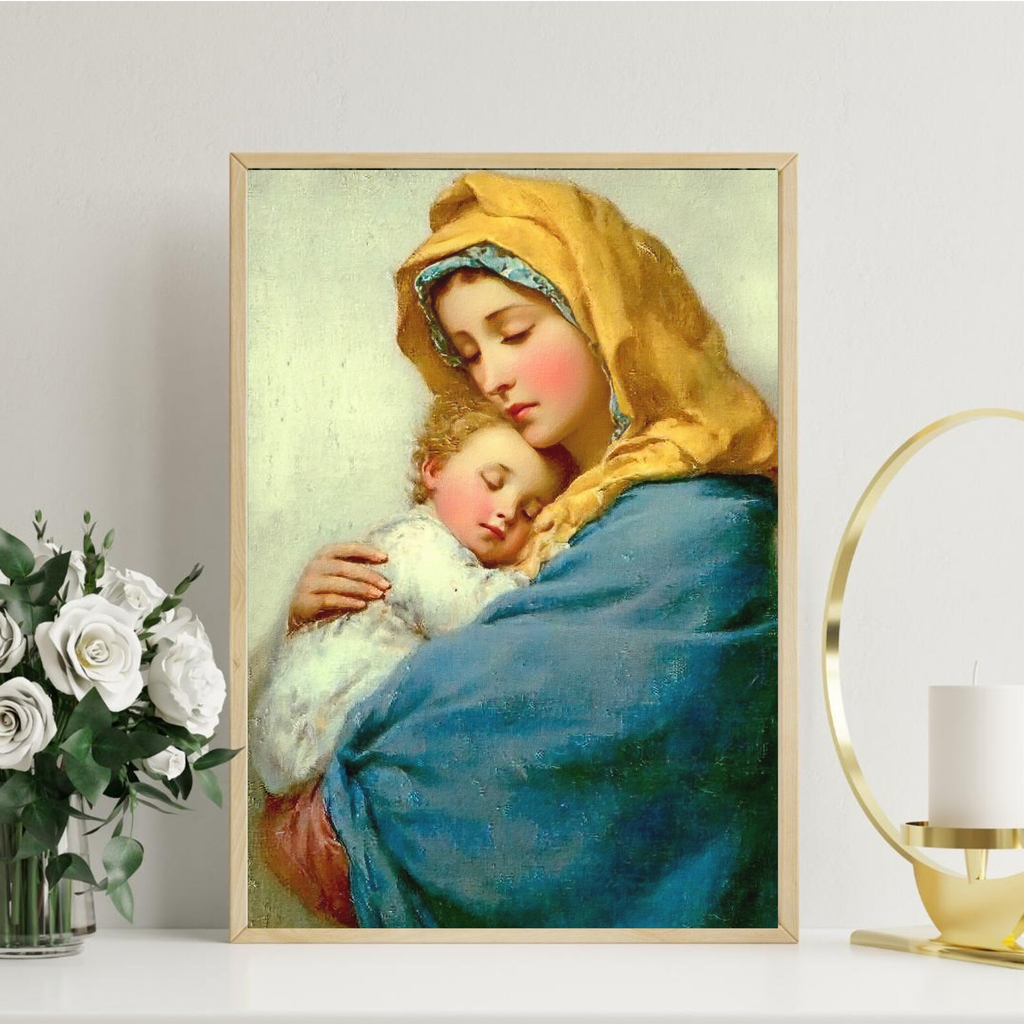 Madonna and Child Wall Art, New Parents Gift, Catholic Nursery Decor, Holygraceart