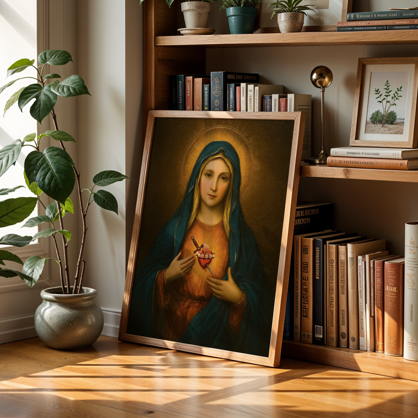 Immaculate Heart of Mary Wall Art, Marian Devotion Gift, Catholic Prayer Decor, Holygraceart