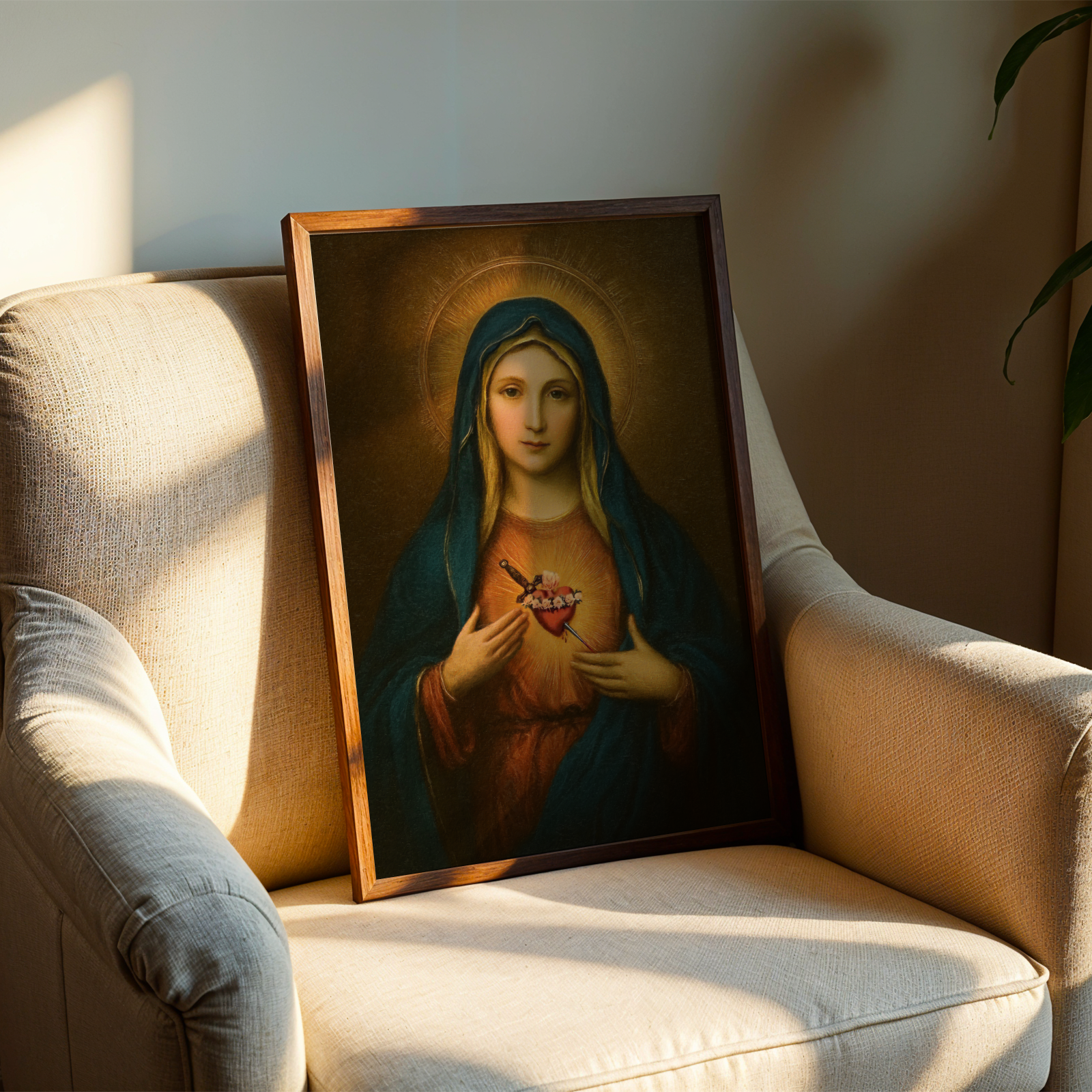Immaculate Heart of Mary Wall Art, Marian Devotion Gift, Catholic Prayer Decor, Holygraceart