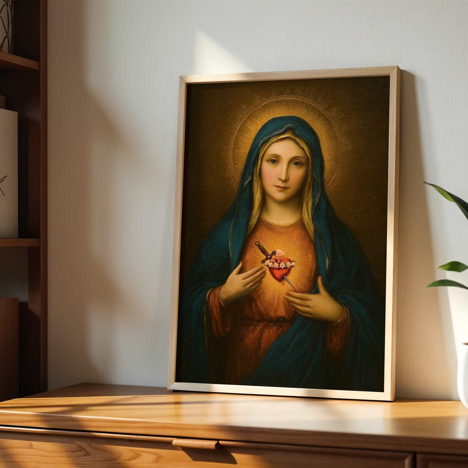 Immaculate Heart of Mary Wall Art, Marian Devotion Gift, Catholic Prayer Decor, Holygraceart