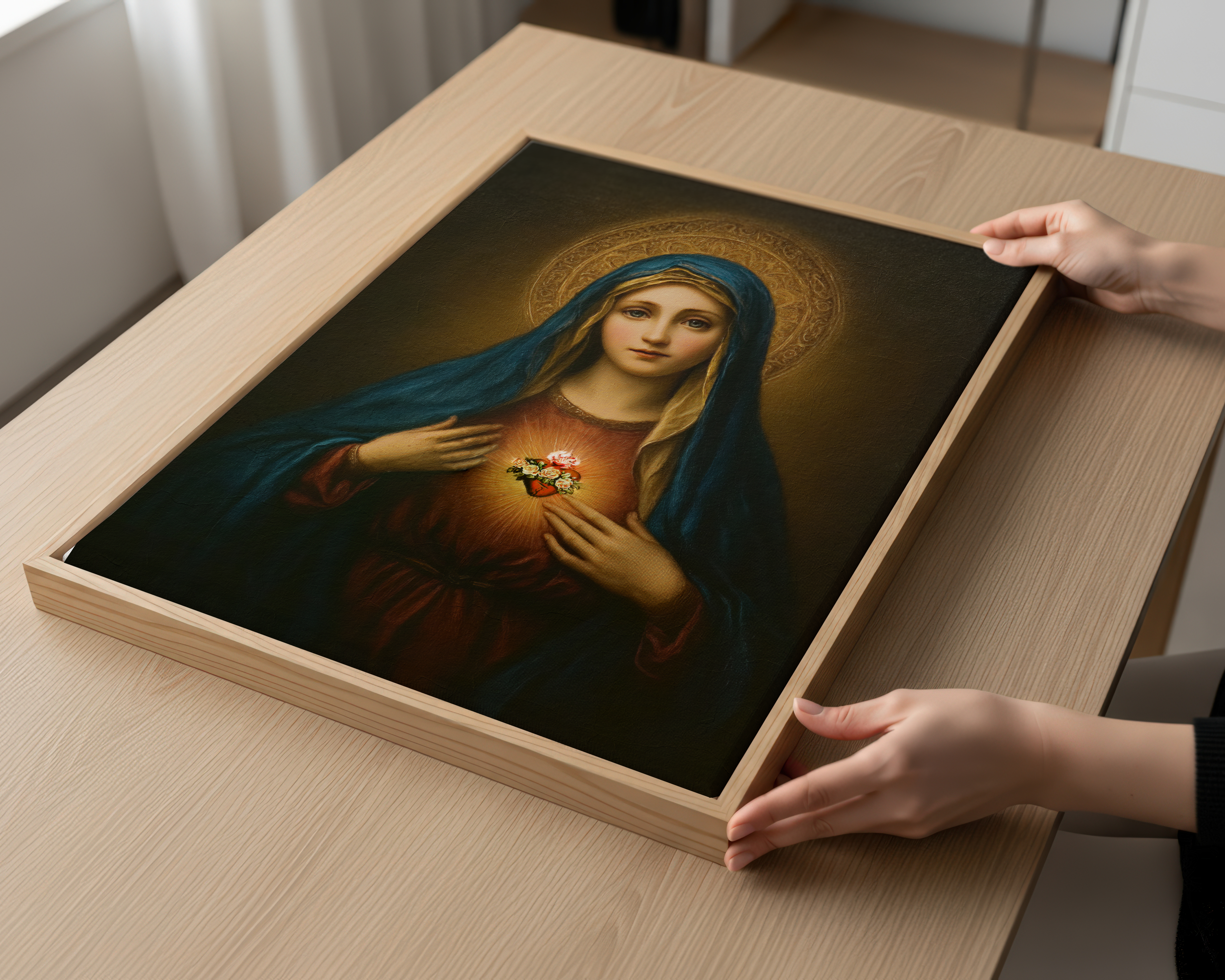 Immaculate Heart of Mary Wall Art, Confirmation Gift, Prayer Corner Decor, Holygraceart