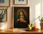Immaculate Heart of Mary Wall Art, Confirmation Gift, Prayer Corner Decor, Holygraceart