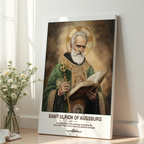 Saint Ulrich of Augsburg Icon Print, Catholic Bishop Wall Art Decor, Confirmation Gift,  Holygraceart H281