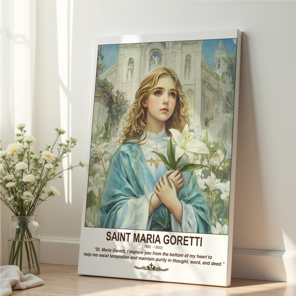 Saint Maria Goretti Wall Art, Purity and Innocence Gift, Catholic Home Decor, Holygraceart