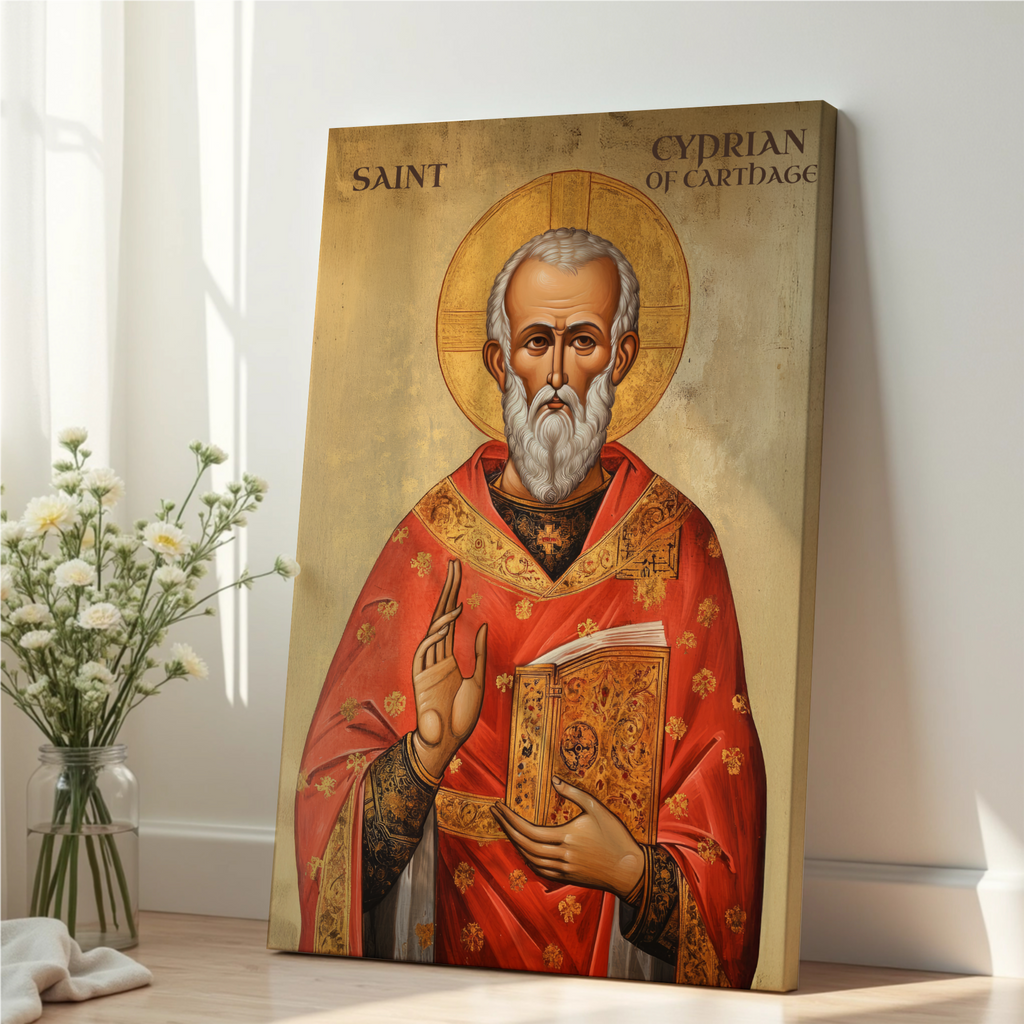 Saint Cyprian of Carthage Icon Wall Art, Bishop and Martyr Gift Orthodox, Holygraceart