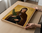 Saint Clare of Assisi Icon Wall Art, Purity and Devotion Gift, Sacred Home Accent