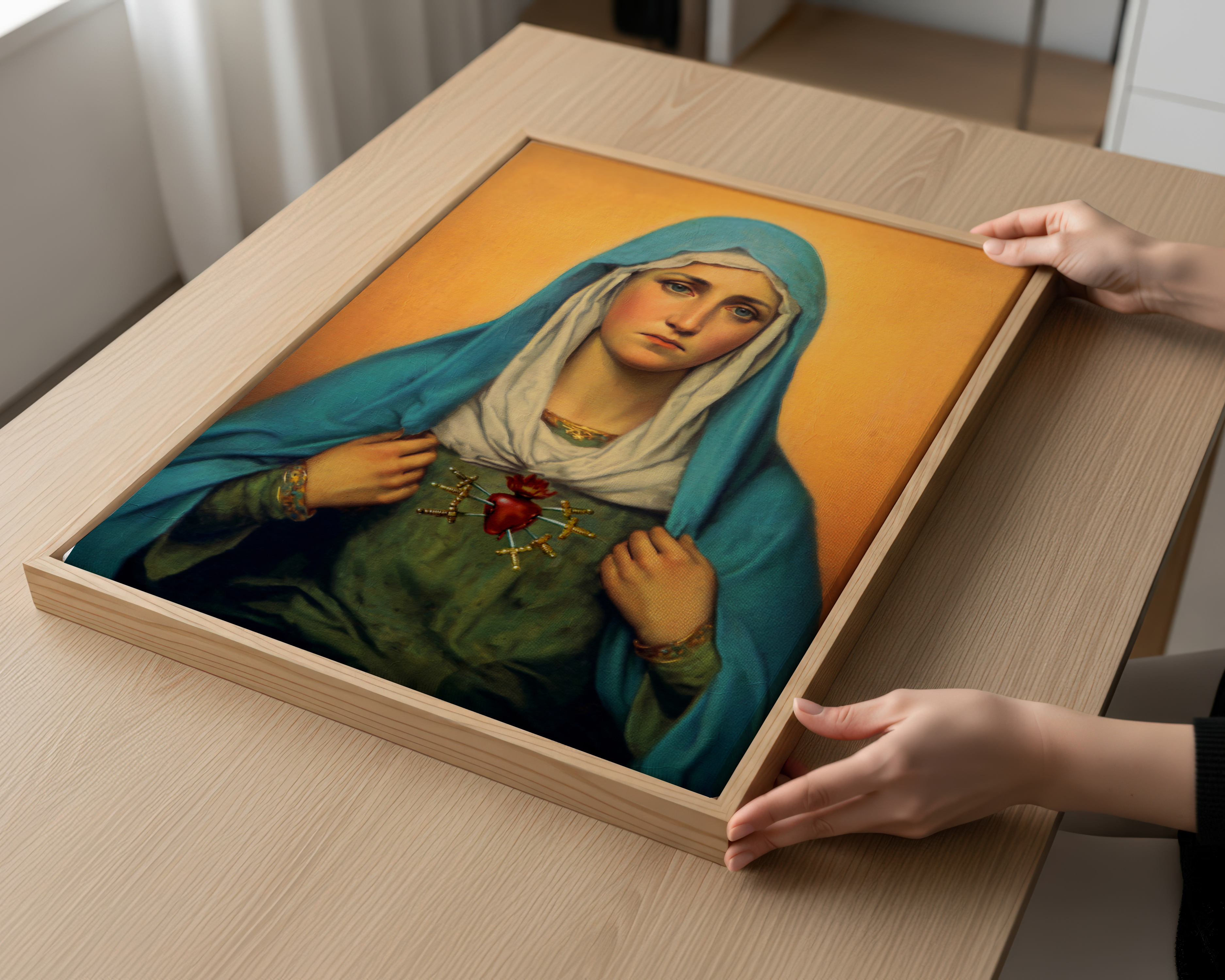 Our Lady of Sorrows Wall Art, Marian Wall Decor, Confirmation Gift