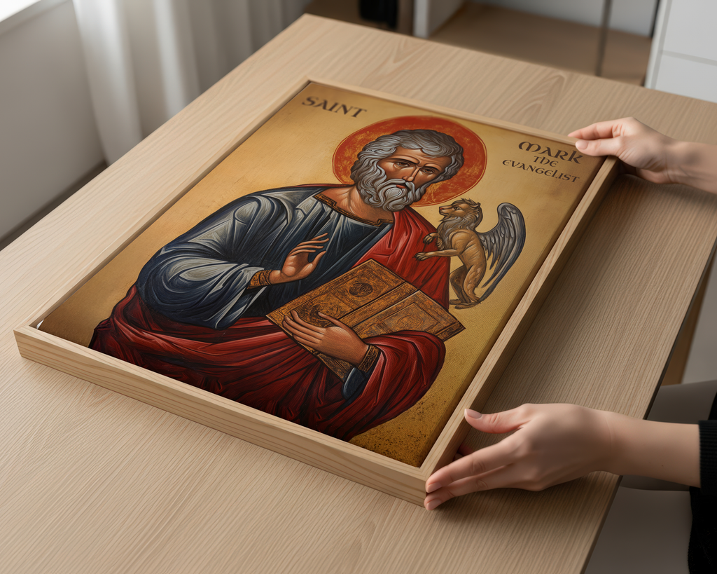 Saint Mark the Evangelist Icon Print, Gospel Writer Gift, Scripture Study Gift