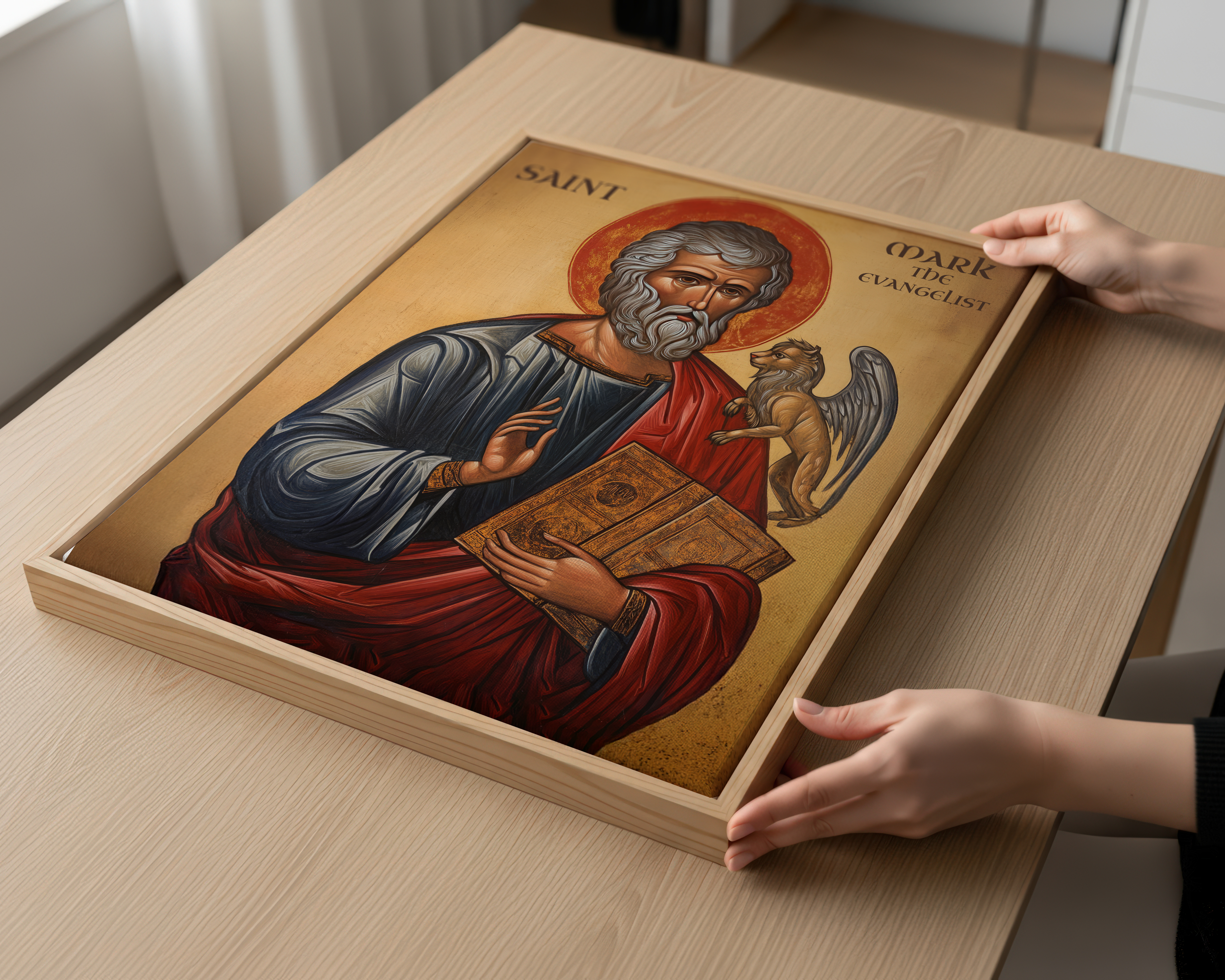 Saint Mark the Evangelist Icon Print, Gospel Writer Gift, Scripture Study Gift