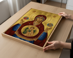 Theotokos of the Sign Orthodox Icon Print, Baptism and House Blessing Gift