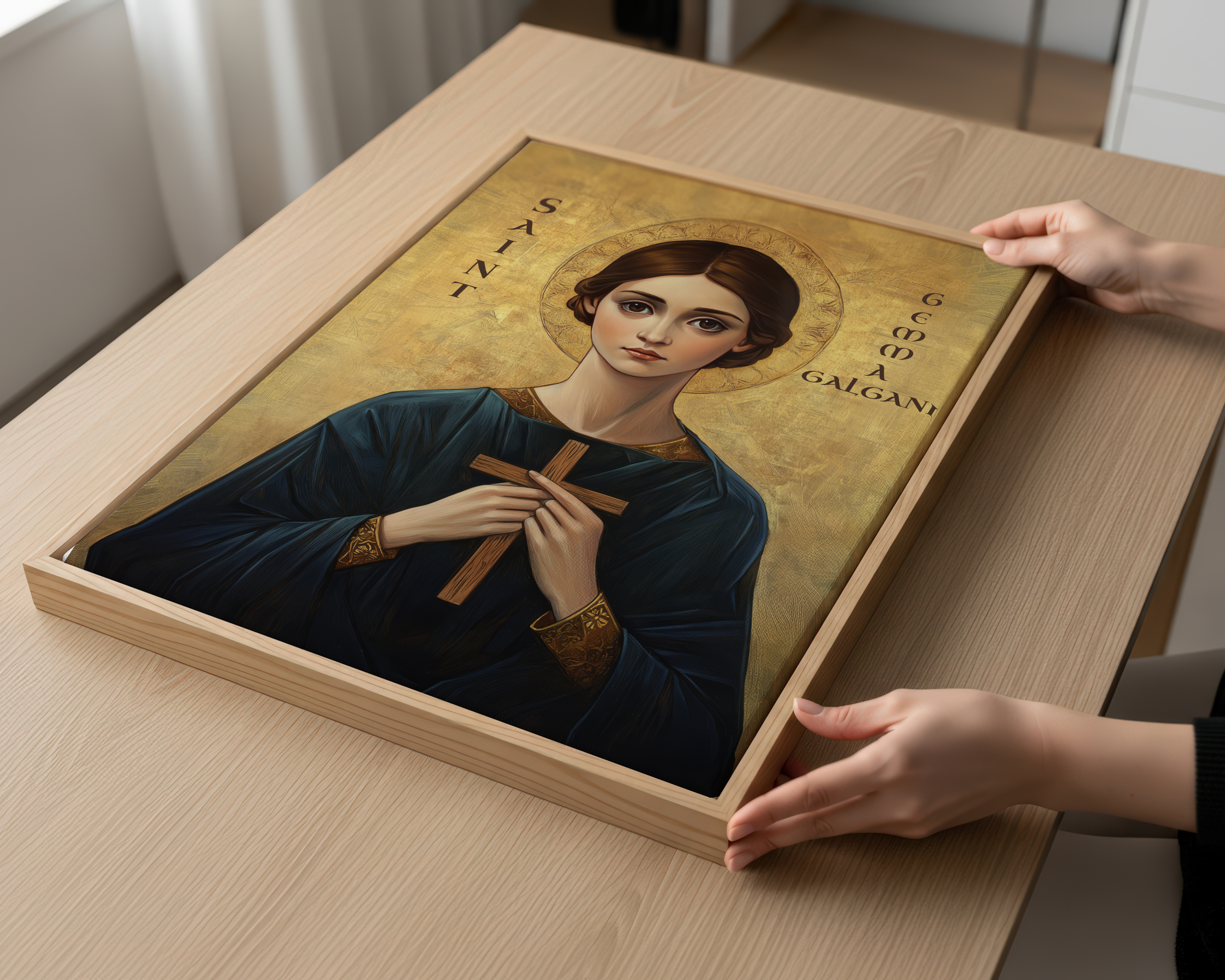 Saint Gemma Galgani Icon Wall Art, Purity and Suffering Gift Orthodox Decor, Holygraceart