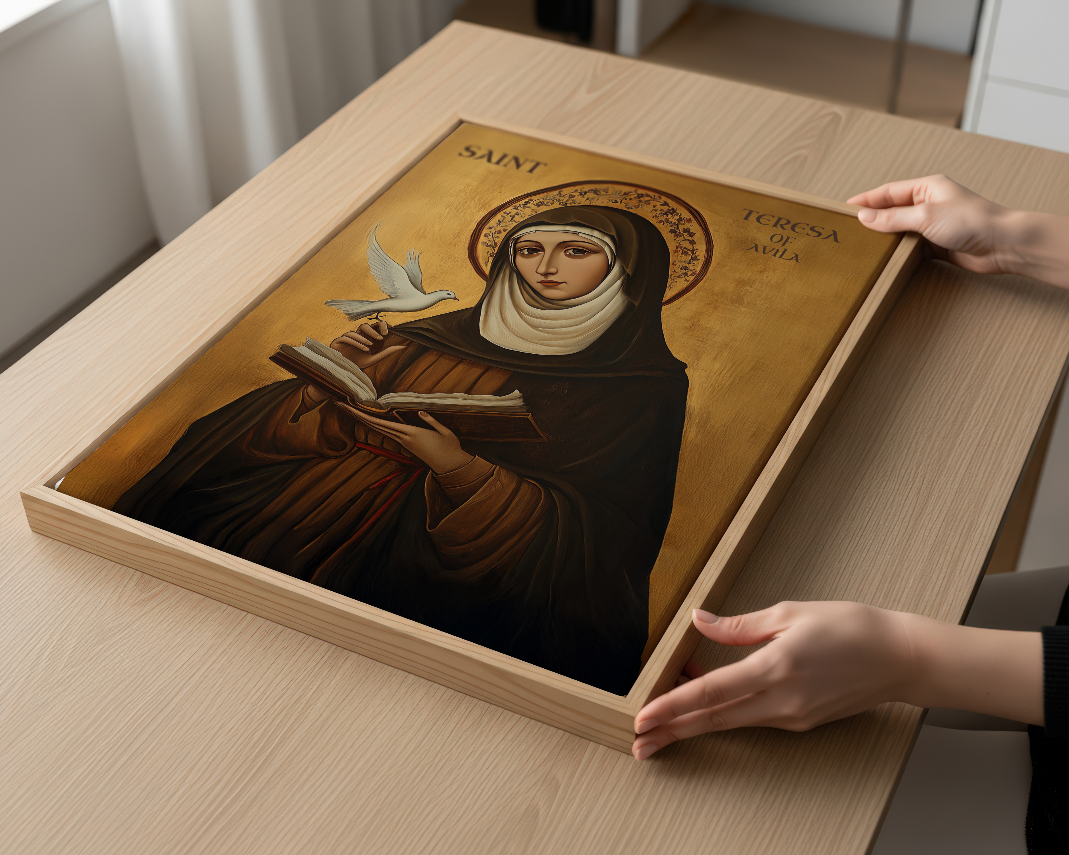 Saint Teresa of Avila Icon Print, Teacher & Confirmation Gift, Carmelite Orthodox Decor