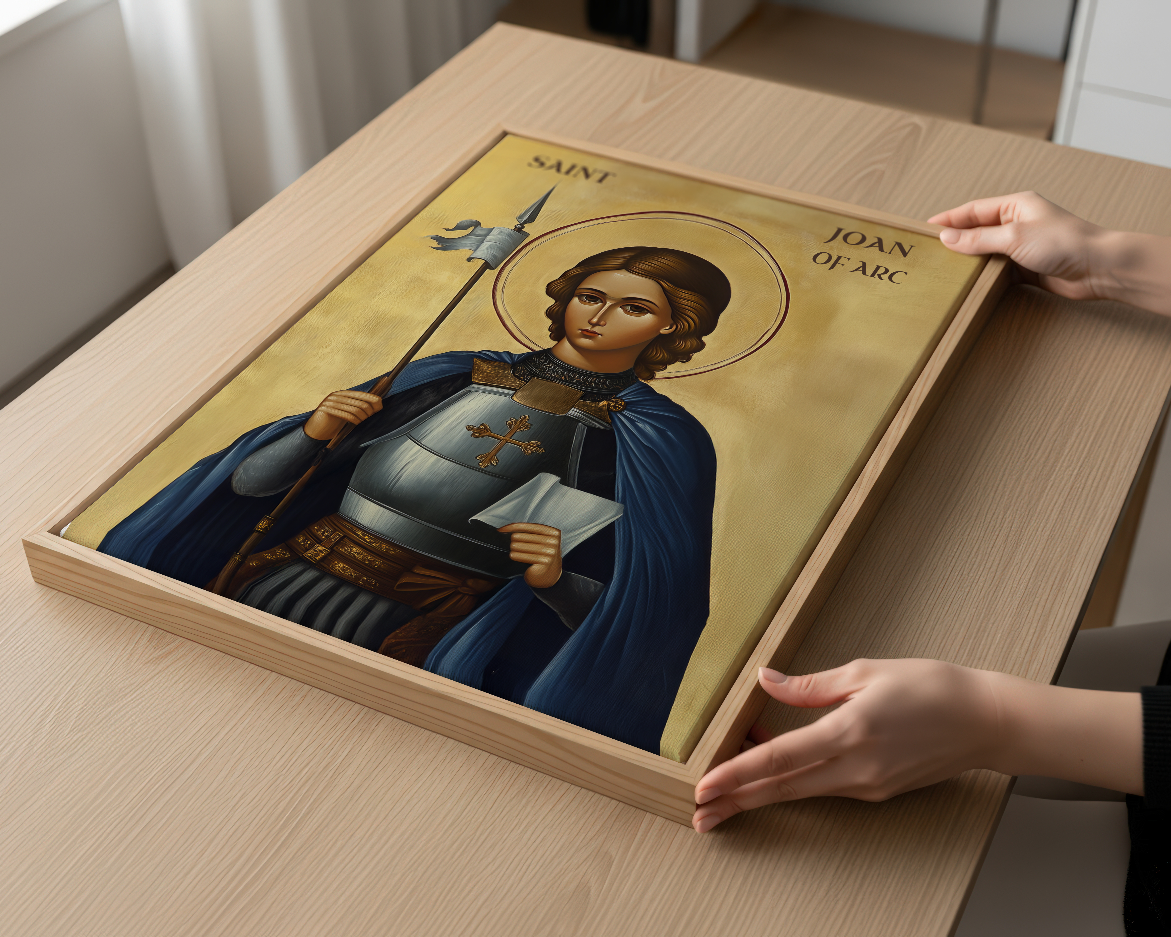 Saint Joan of Arc Icon Print, Courage and Calling Gift, Byzantine Wall Art, Holygraceart