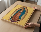 Our Lady of Guadalupe Icon Canvas Wall Art, Marian Blessing for the Family Home