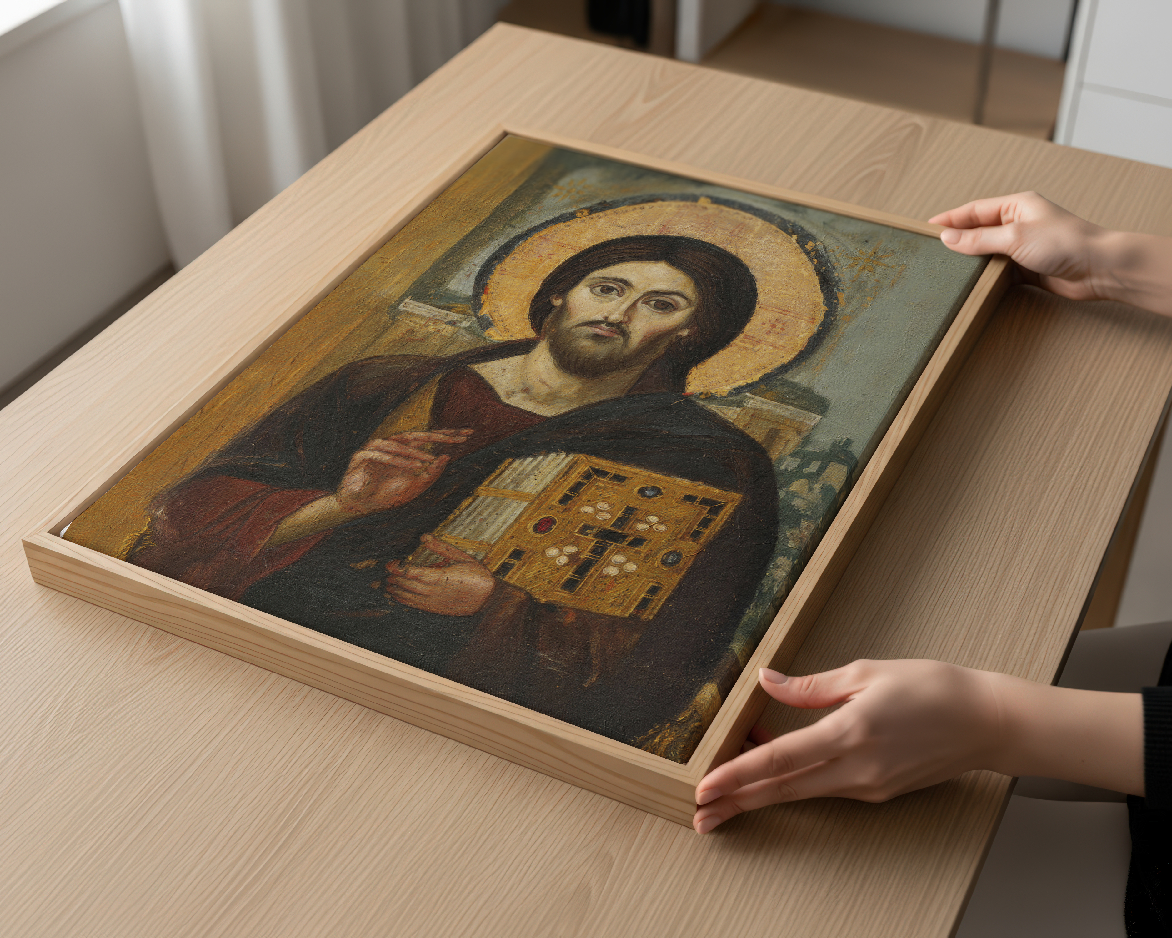 Christ Pantocrator Orthodox Icon Print, Savior Byzantine Devotional Gift, Holygraceart
