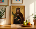 Saint Clare of Assisi Icon Wall Art, Purity and Devotion Gift, Sacred Home Accent