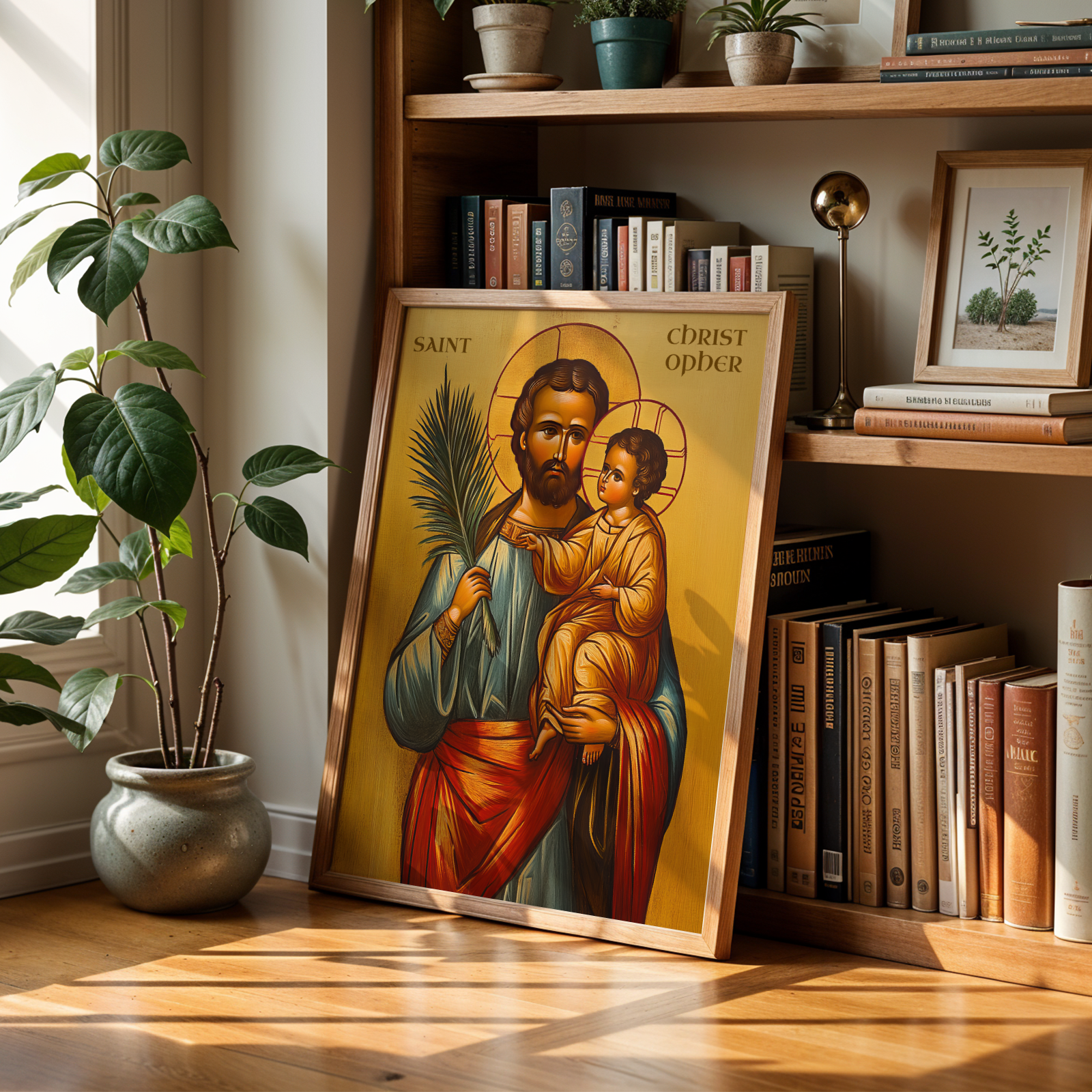 Saint Christopher Icon Wall Art, Travel Protection Gift Orthodox, Holygraceart