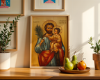Saint Christopher Icon Wall Art, Travel Protection Gift Orthodox, Holygraceart