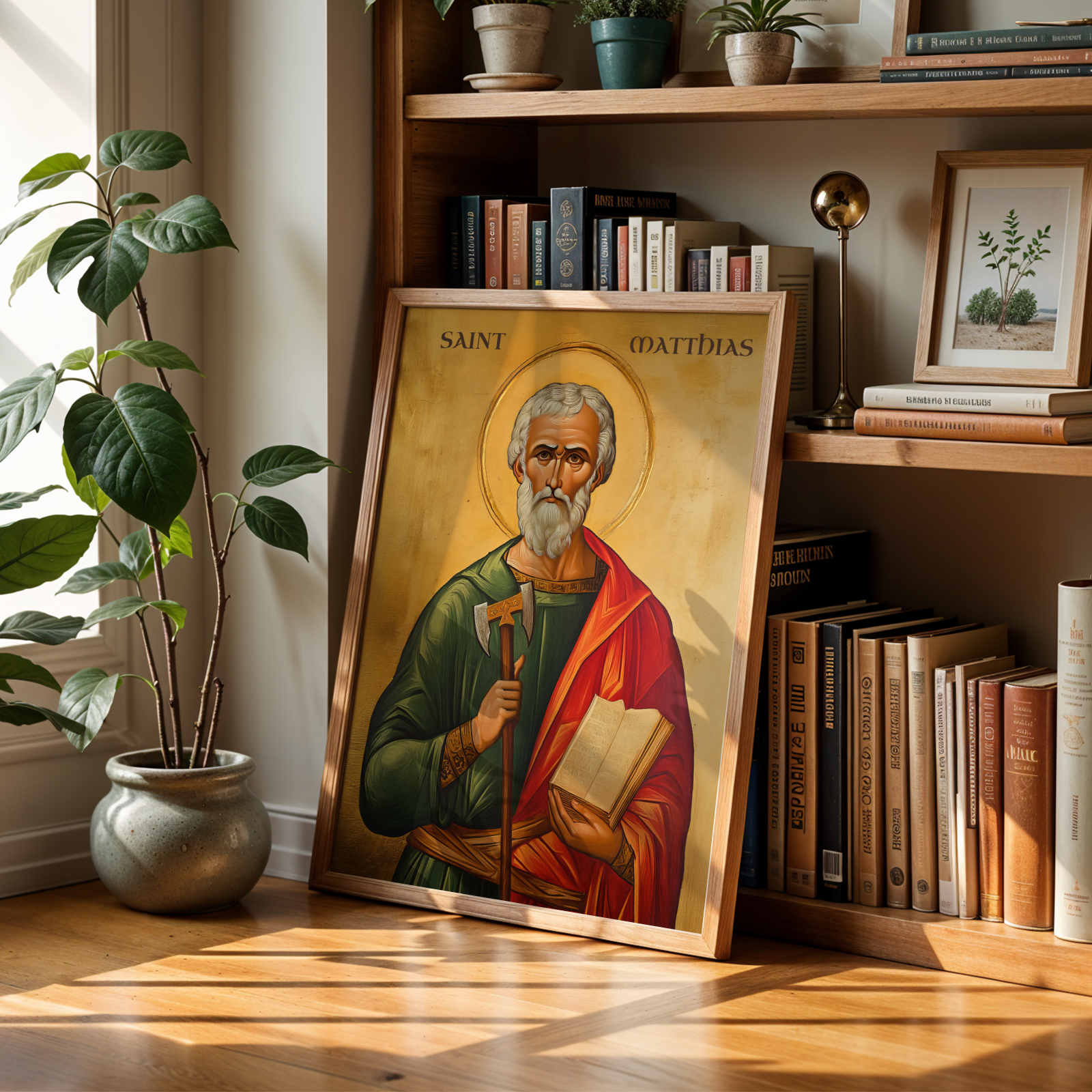 Saint Matthias the Apostle Icon Print, Christian Mission Gift, Holygraceart