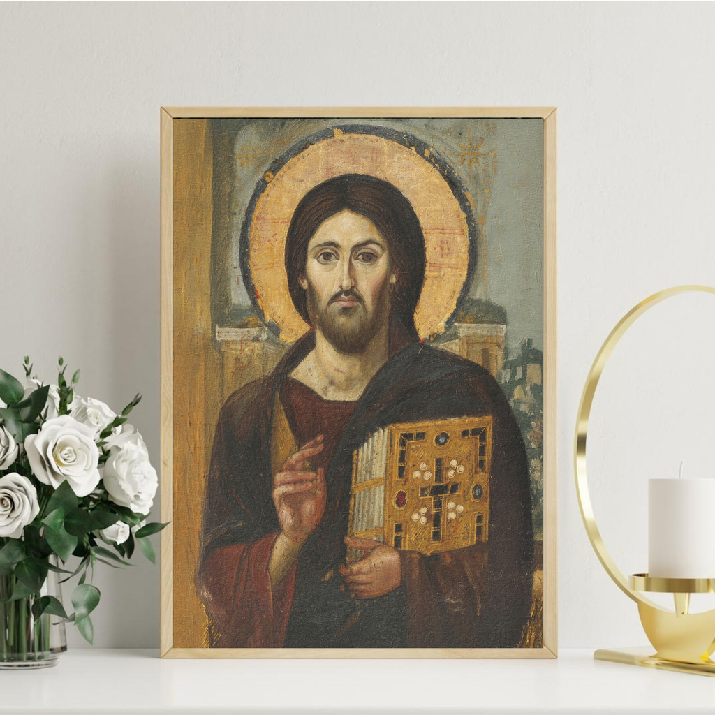 Christ Pantocrator Orthodox Icon Print, Savior Byzantine Devotional Gift, Holygraceart