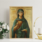 Saint Martha Icon Wall Art, Faithful Service Gift Byzantine Decor, Holygraceart