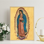 Our Lady of Guadalupe Icon Canvas Wall Art, Marian Blessing for the Family Home