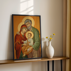 Holy Family Watercolor Icon Decor, Marriage and House Blessing Gift, Holygraceart