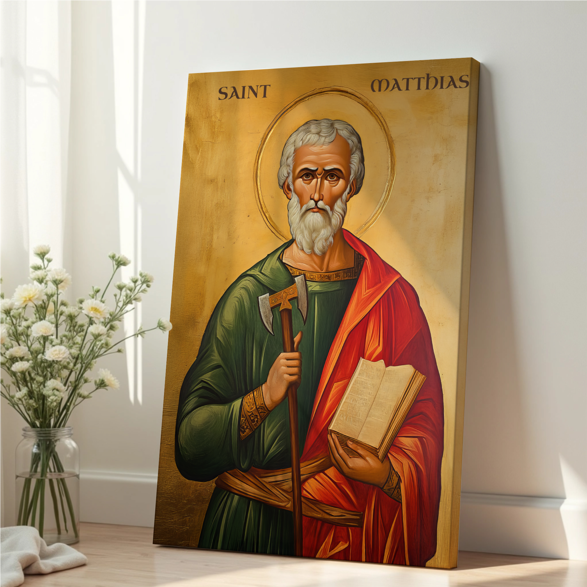 Saint Matthias the Apostle Icon Print, Christian Mission Gift, Holygraceart