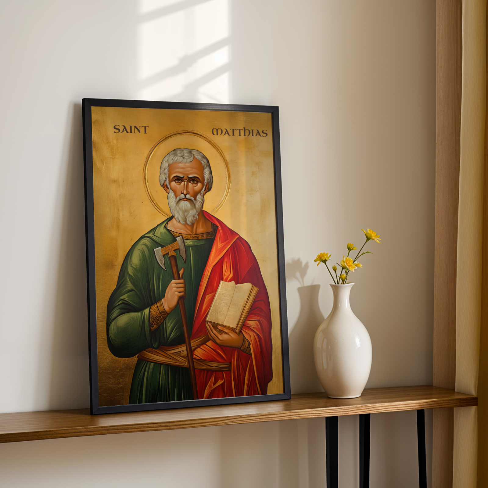 Saint Matthias the Apostle Icon Print, Christian Mission Gift, Holygraceart