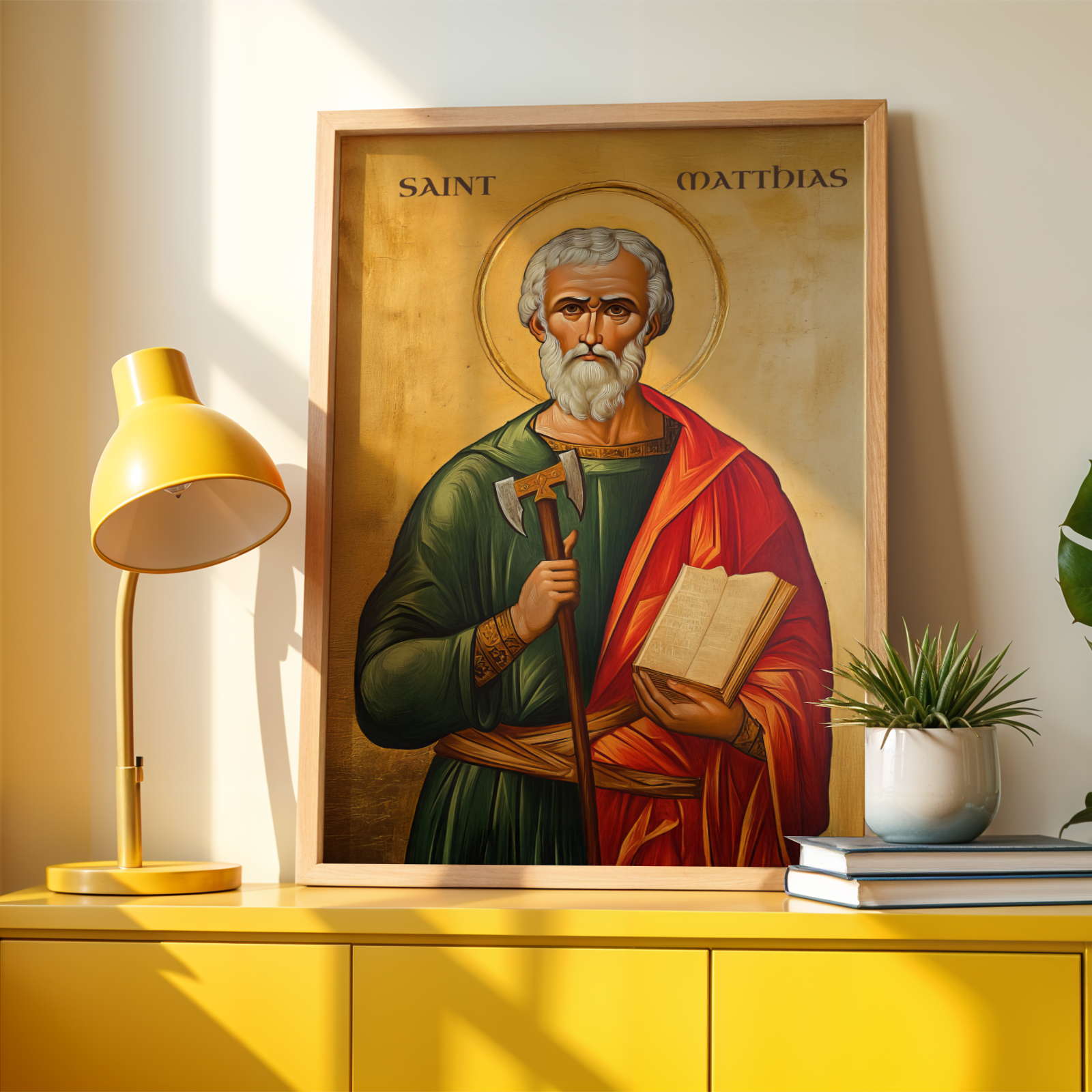 Saint Matthias the Apostle Icon Print, Christian Mission Gift, Holygraceart
