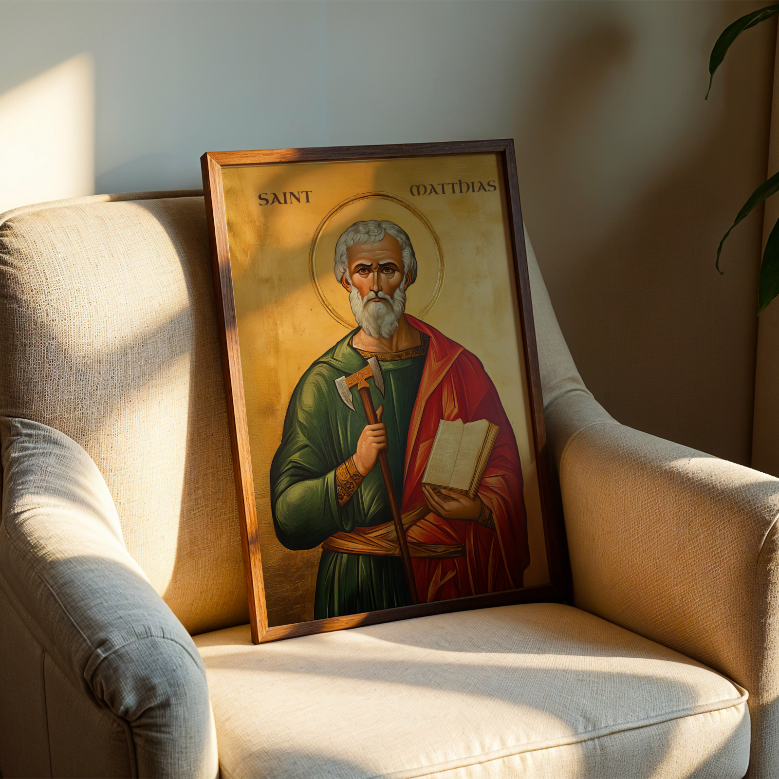 Saint Matthias the Apostle Icon Print, Christian Mission Gift, Holygraceart