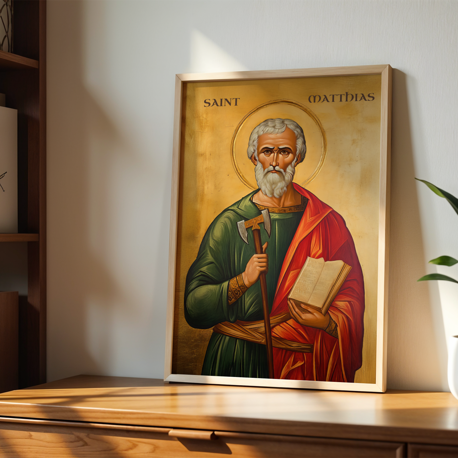 Saint Matthias the Apostle Icon Print, Christian Mission Gift, Holygraceart