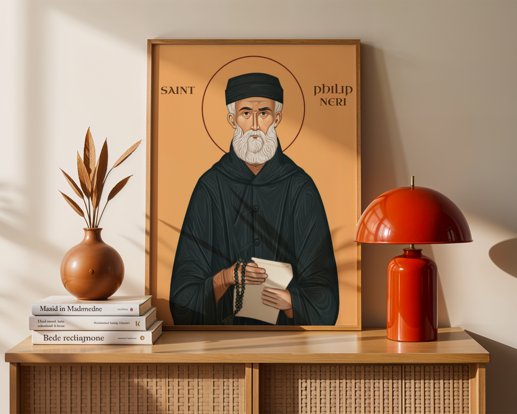 Saint Philip Neri Icon Print, Christian Friendship Gift Orthodox Art, Holygraceart