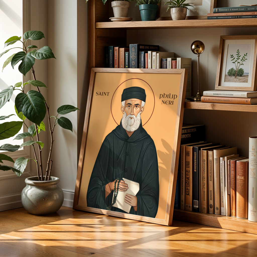 Saint Philip Neri Icon Print, Christian Friendship Gift Orthodox Art, Holygraceart
