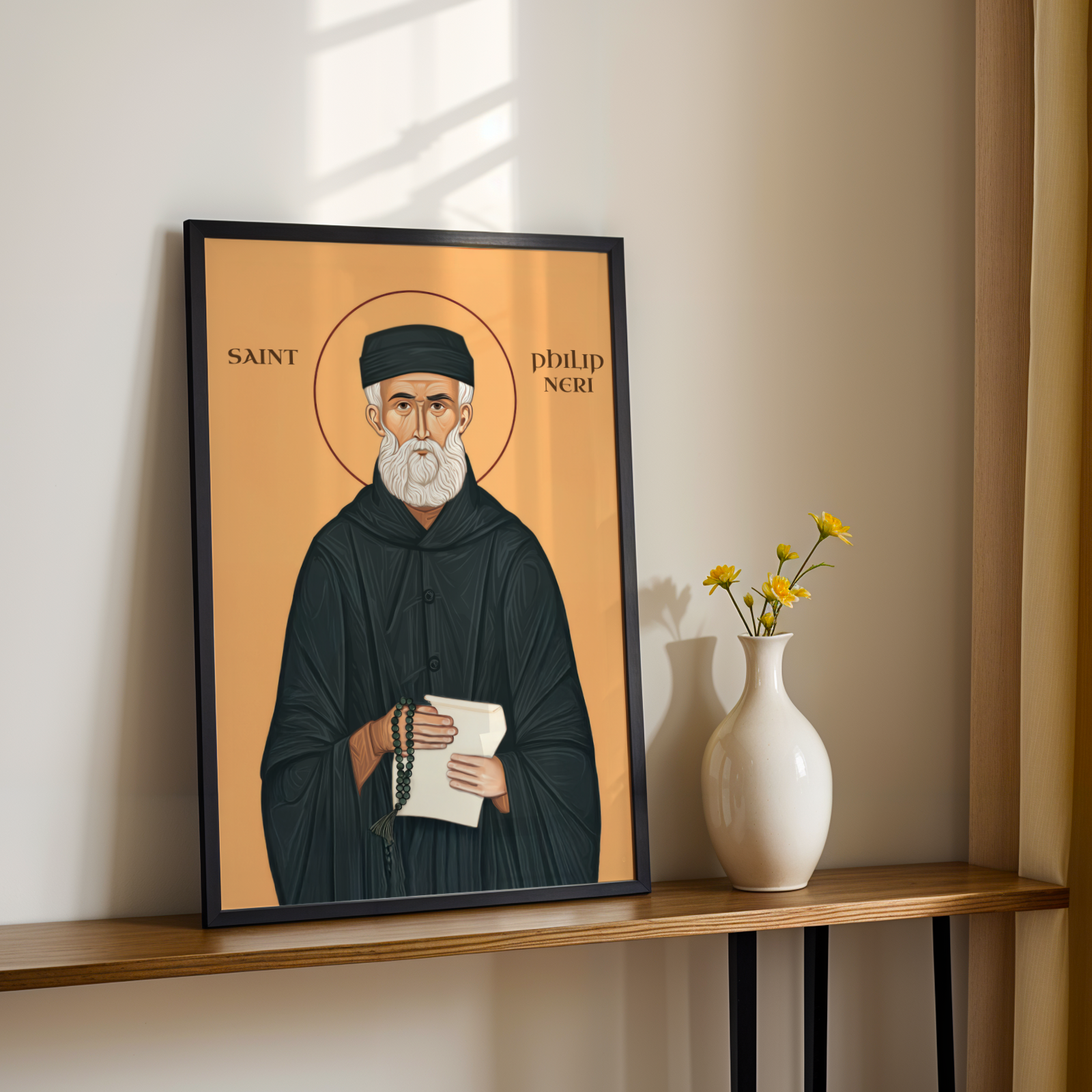 Saint Philip Neri Icon Print, Christian Friendship Gift Orthodox Art, Holygraceart