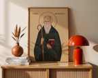 Saint Benedict Icon Print, Monastic Wisdom Gift Christian Wall Art, Holygraceart