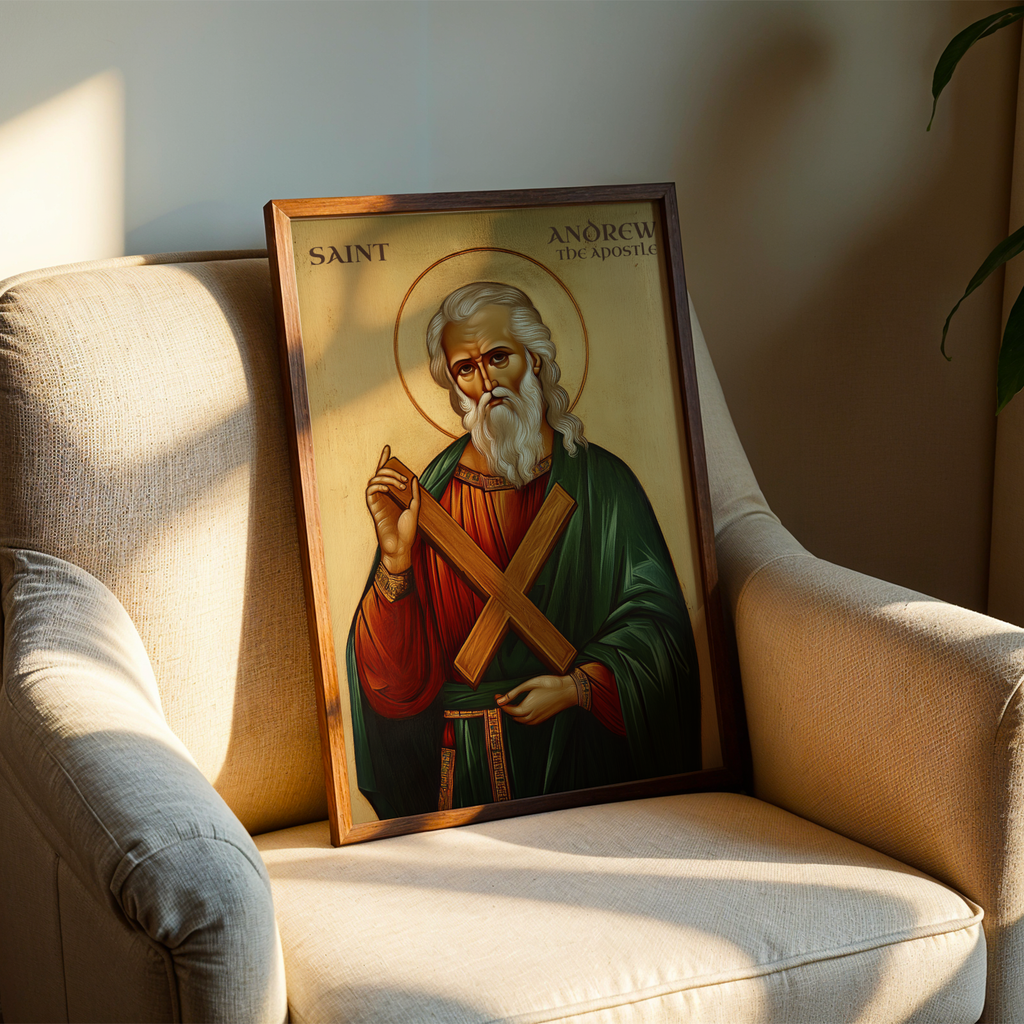 Saint Andrew the Apostle Icon Wall Art, Courage and Calling Gift, Holygraceart