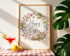 Happy Easter Wall Art, Spring Holiday Decor, Christian Home Accent, Holygraceart