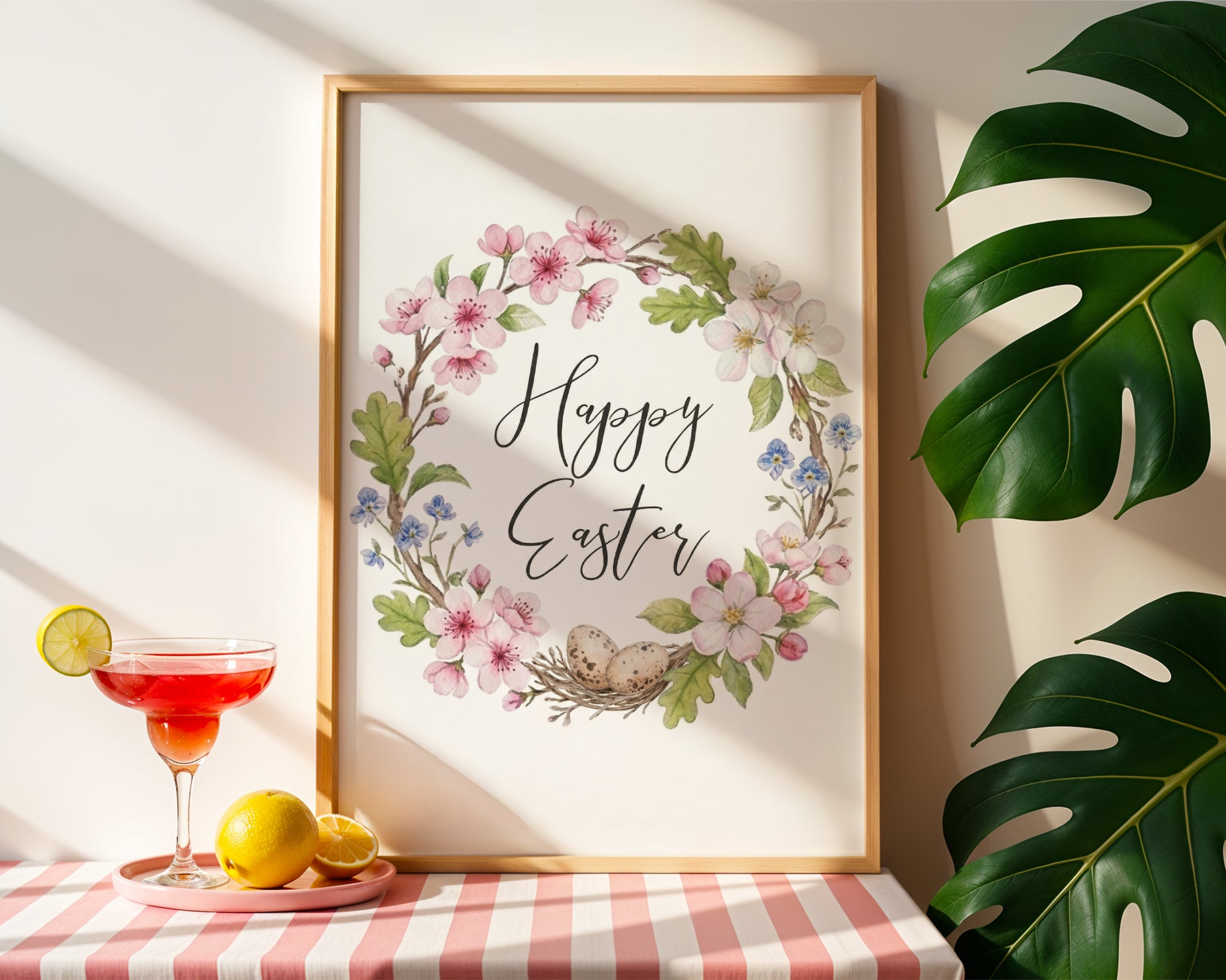 Happy Easter Wall Art, Spring Holiday Decor, Christian Home Accent, Holygraceart