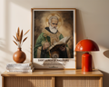 Saint Ulrich of Augsburg Icon Print, Catholic Bishop Wall Art Decor, Confirmation Gift,  Holygraceart H281