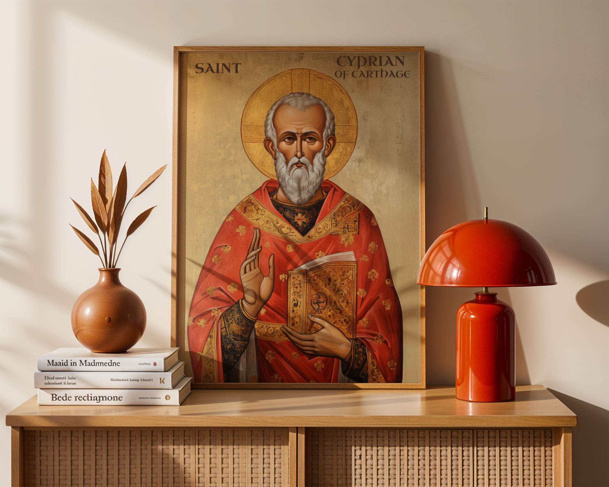 Saint Cyprian of Carthage Icon Wall Art, Bishop and Martyr Gift Orthodox, Holygraceart