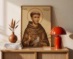 Saint Francis of Assisi Icon Wall Art, Peace and Creation Gift, Holygraceart