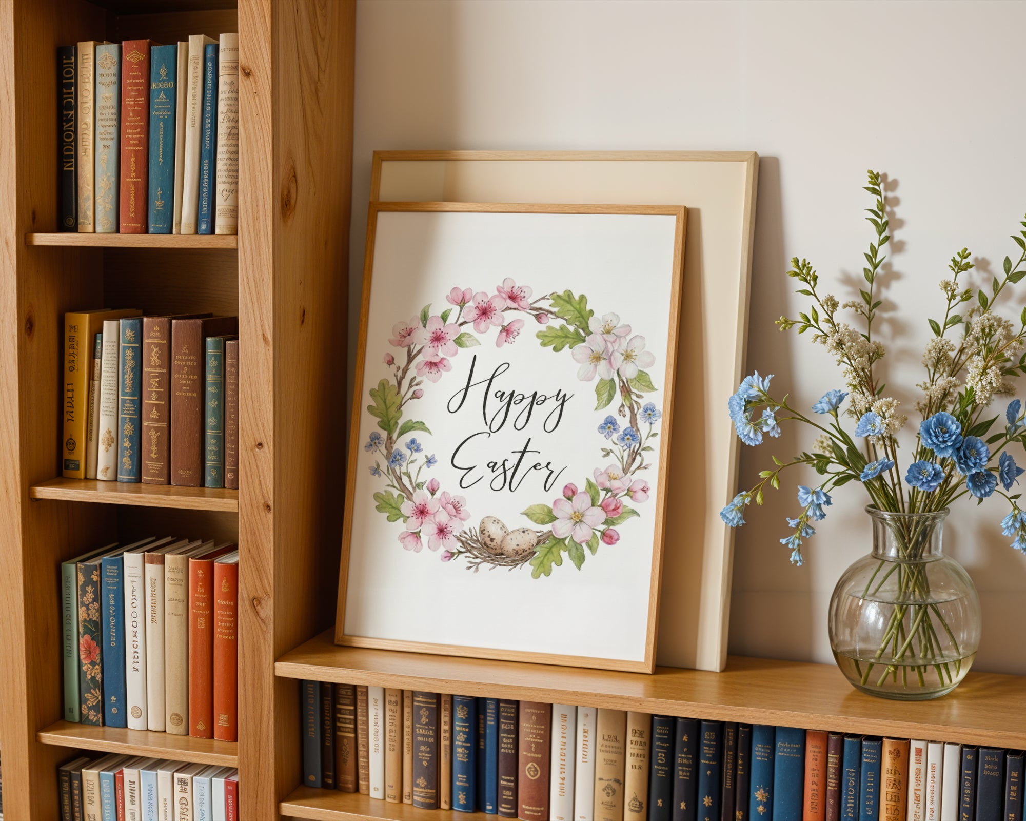 Happy Easter Wall Art, Spring Holiday Decor, Christian Home Accent, Holygraceart