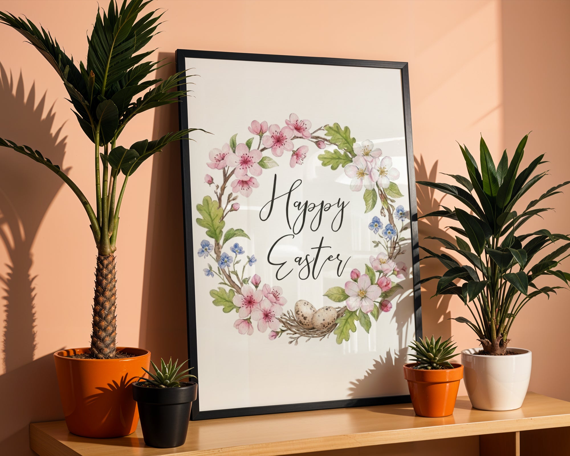 Happy Easter Wall Art, Spring Holiday Decor, Christian Home Accent, Holygraceart