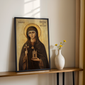 Saint Hilda of Whitby Icon Print, Christian Learning Gift Orthodox, Holygraceart