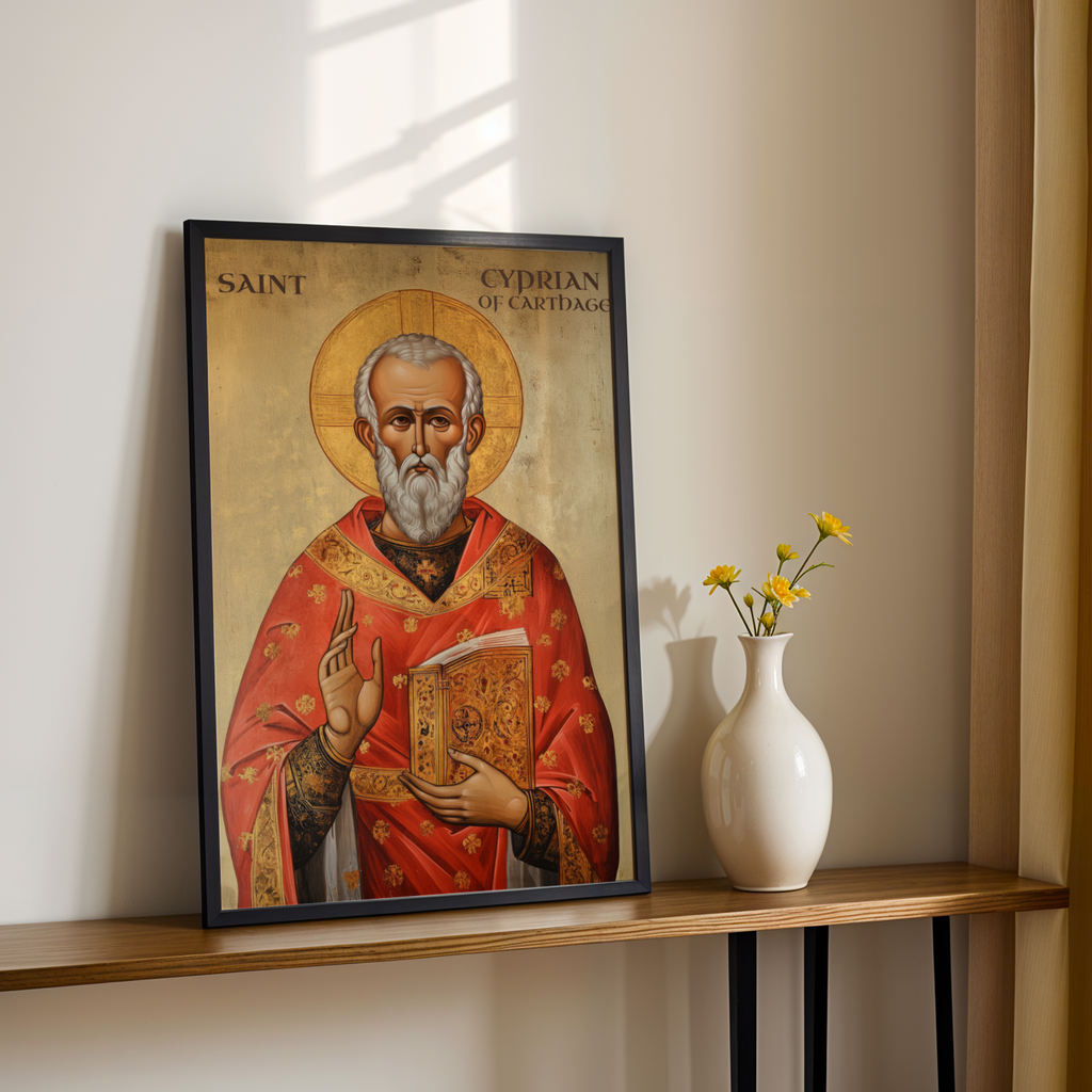 Saint Cyprian of Carthage Icon Wall Art, Bishop and Martyr Gift Orthodox, Holygraceart