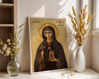 Saint Hilda of Whitby Icon Print, Christian Learning Gift Orthodox, Holygraceart