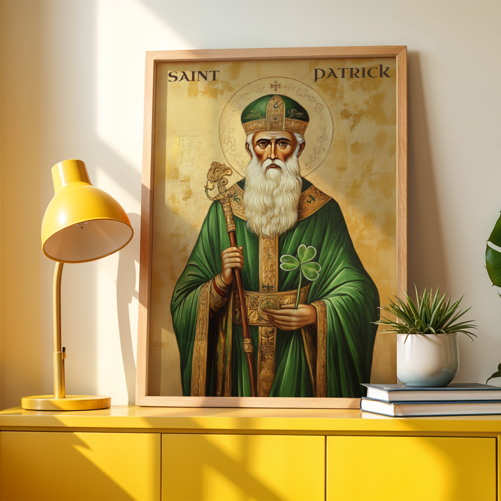 Saint Patrick Icon Wall Art, Irish Blessing Gift Orthodox Decor, Holygraceart