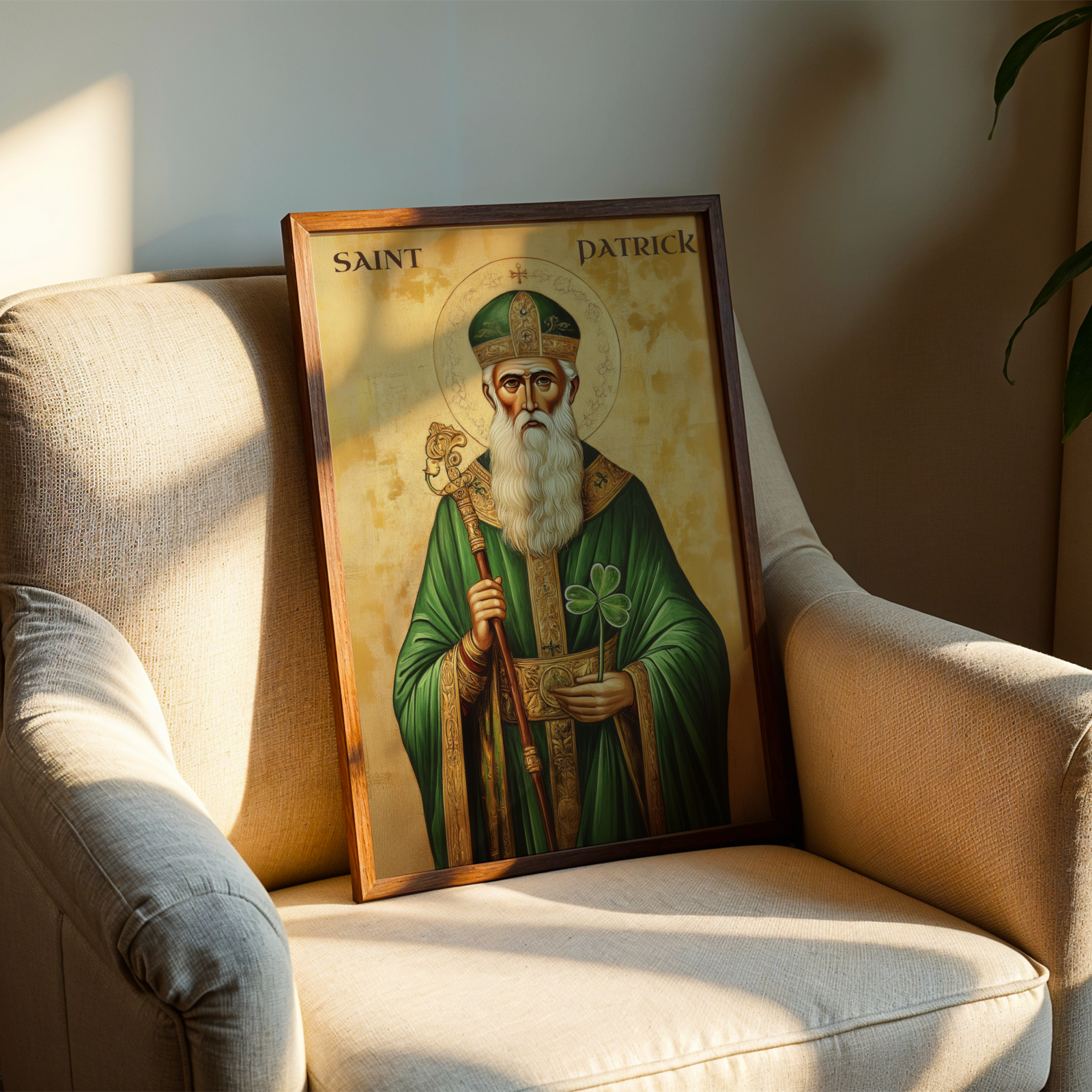 Saint Patrick Icon Wall Art, Irish Blessing Gift Orthodox Decor, Holygraceart